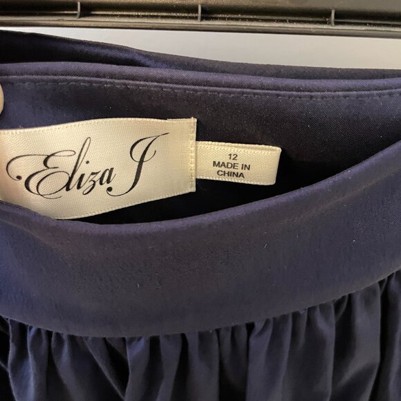 Eliza J Navy Midi High Low Skirt – Size 12 - Picture 2 of 6